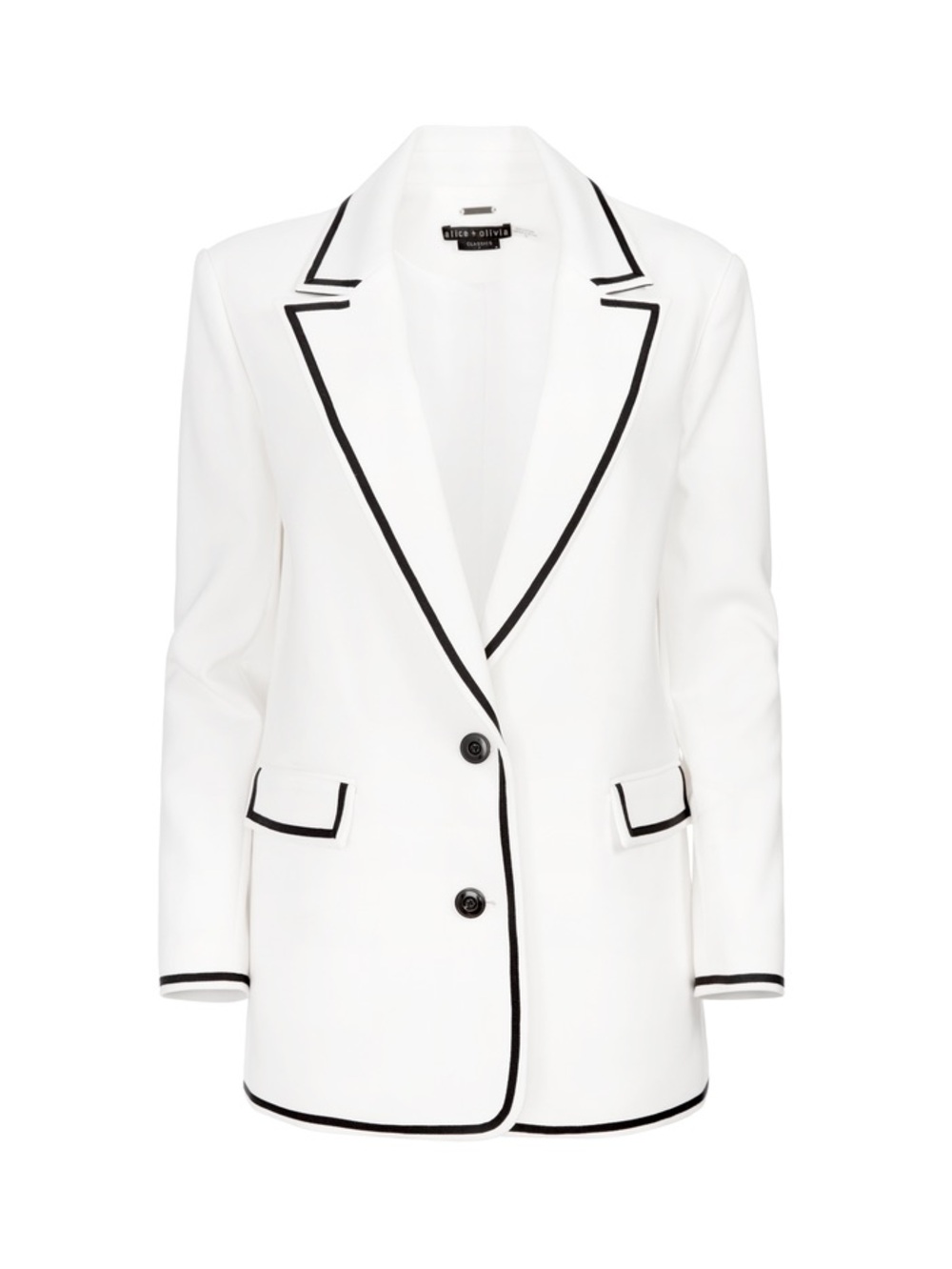 Alice+Olivia White Blazer with Black Details - Women's Tailored Jacket - Picture 6 of 15